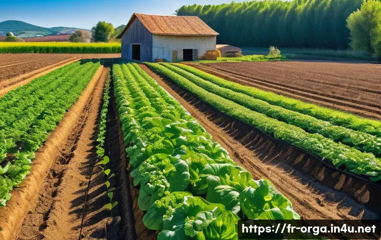 유기농업관리사 시험 기출문제 분석 - A vibrant organic farm landscape in southern France during spring, showcasing diverse crop rotation ...