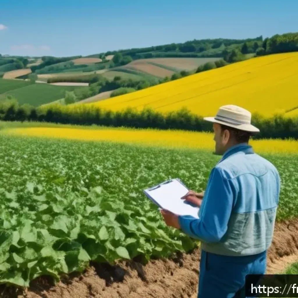 유기농업관리사 자격증 취득 비용 - A detailed scene of a French organic farm during the certification audit process: a professional ins...